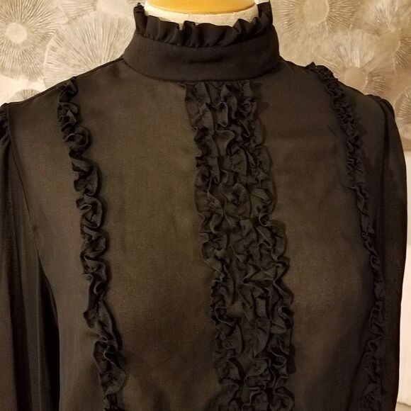 FRAME Ruffle Front Smocked Blouse - Picture 5 of 8